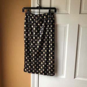 T&J Collection Black and Gold sequin skirt